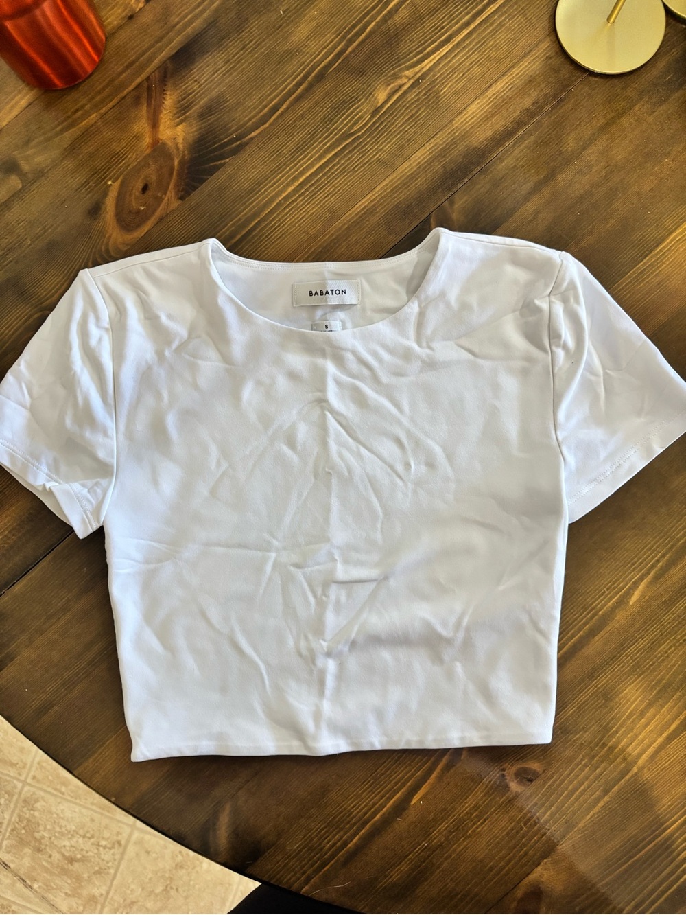 Babaton Women's White Crop Contour Shirt